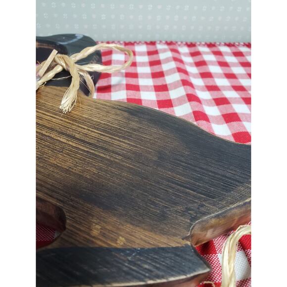 Vtg Country Charm Wooden DUCKS Cottage Core Shelf Sitter HANDMADE Stained SIGNED - Picture 8 of 16